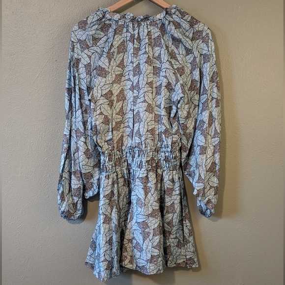 Ramy Brook TATUM LONG SLEEVE MINI DRESS IN MYSTIC LEAF Size XS - Picture 9 of 10